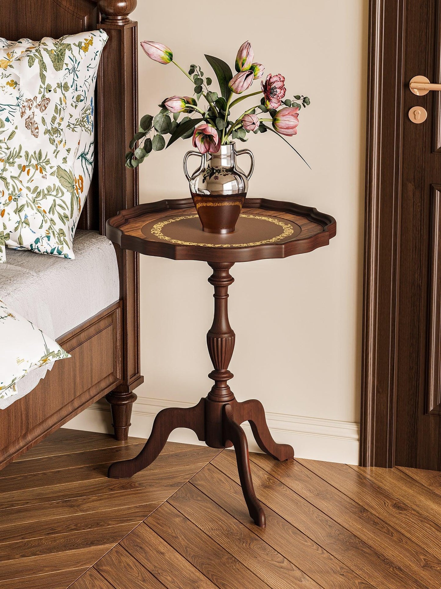 Rustic Solid Wood Bedside Table & End Table