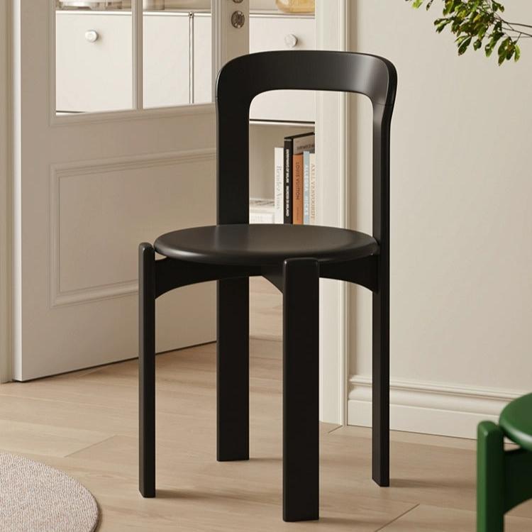 Set of 2 stackable wooden dining chairs