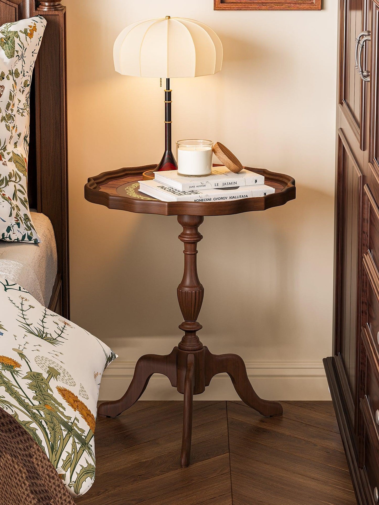 Rustic Solid Wood Bedside Table & End Table