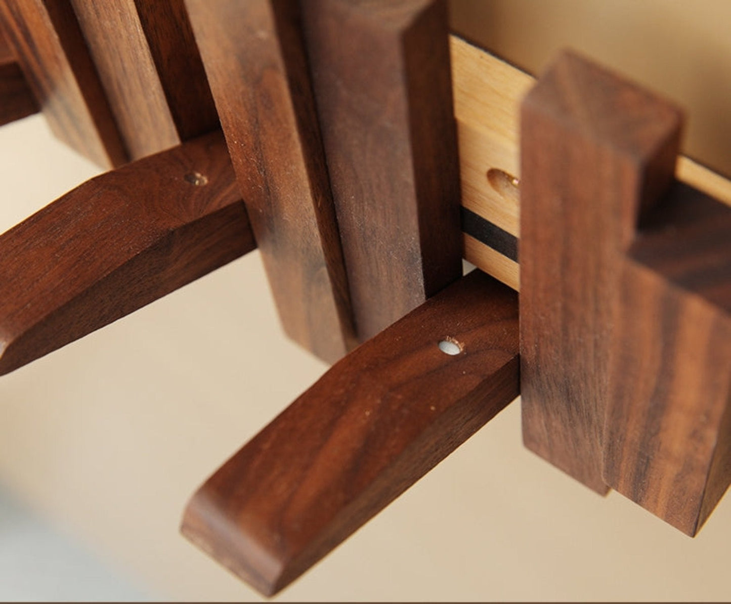 Black walnut wood piano key hooks - Wall-Mounted Coat and Hat Rack