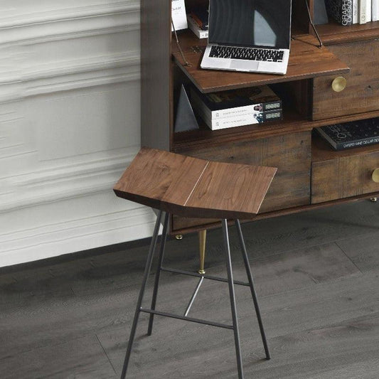 Luxury Metal Rustic Bar Stools Walnut Color High Stool