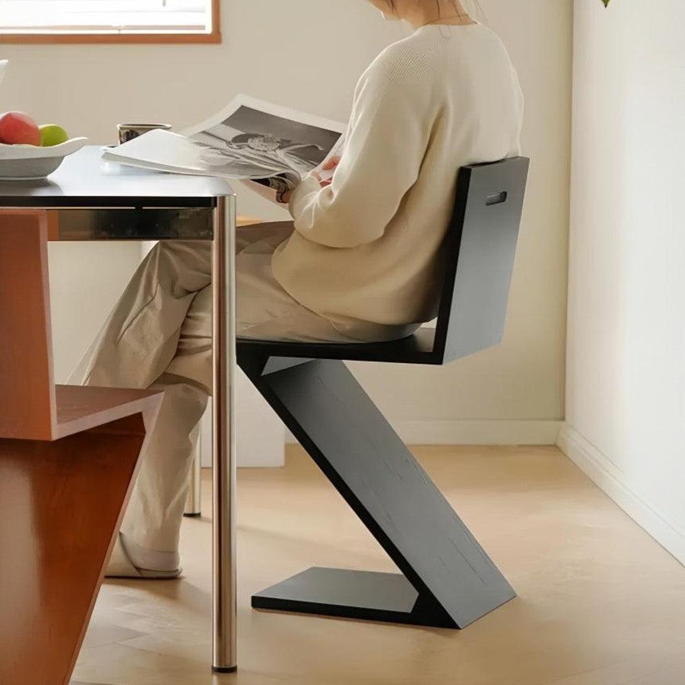 Light Luxury Z-Shaped Chair, Solid Wood Designer Chair Special