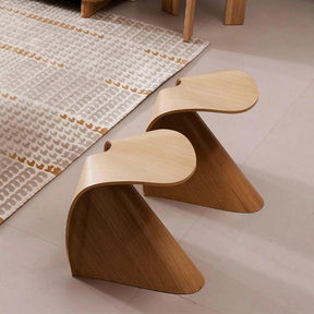 Light Luxury Solid Wood Side Table & Stool – Minimalist Design ...