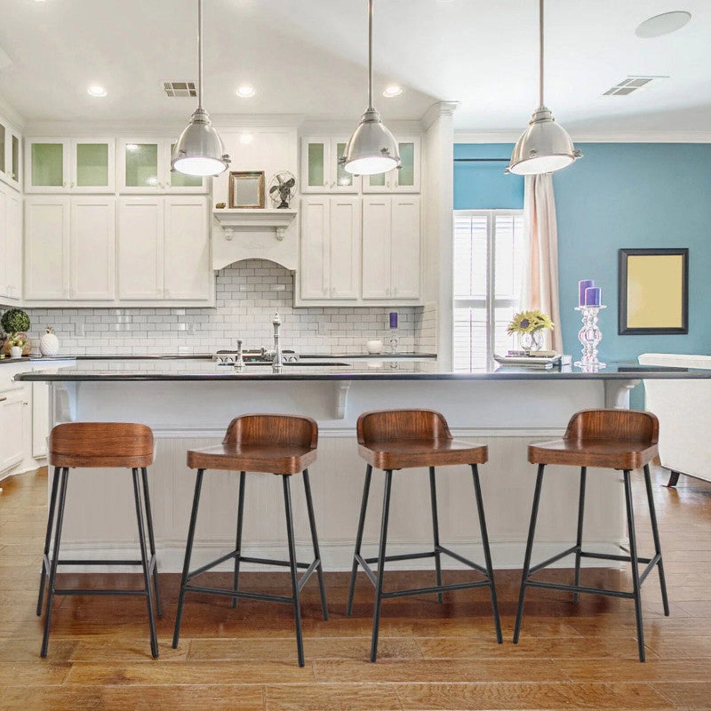 Industrial Bar Stools with Low Back