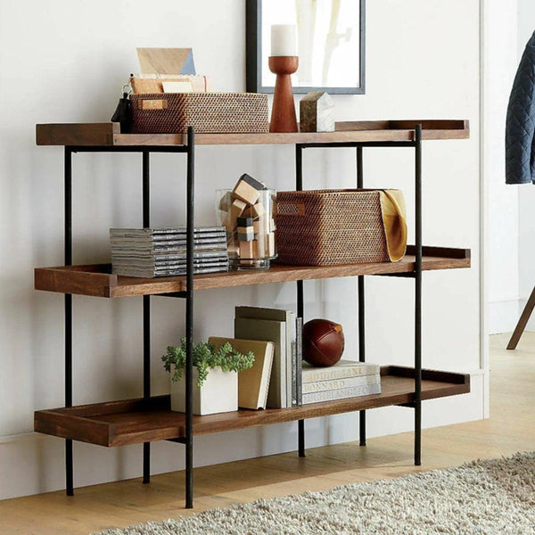 Scandinavian-Inspired Solid Wood Bookshelf & Storage Unit