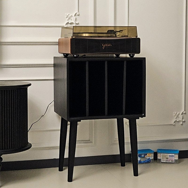 Entryway Record Organizer Record Player Stand With Storage