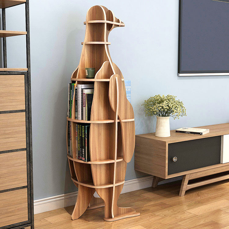 Wooden Penguin Animal Shape Bookshelf Storage Rack