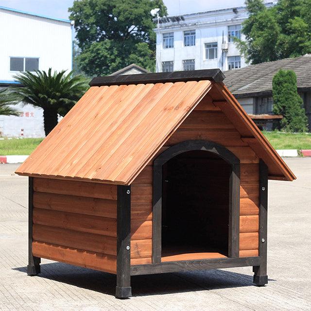 Outdoor Solid Wood Dog House with Adjustable Foot Pad,Weatherproof