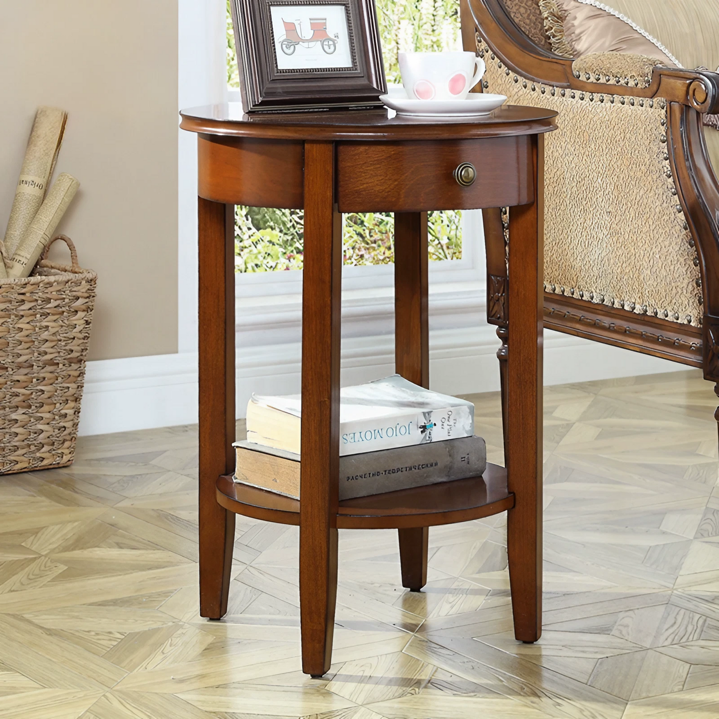 Round Table Simple Corner Table Living Room Side Table Cabinet