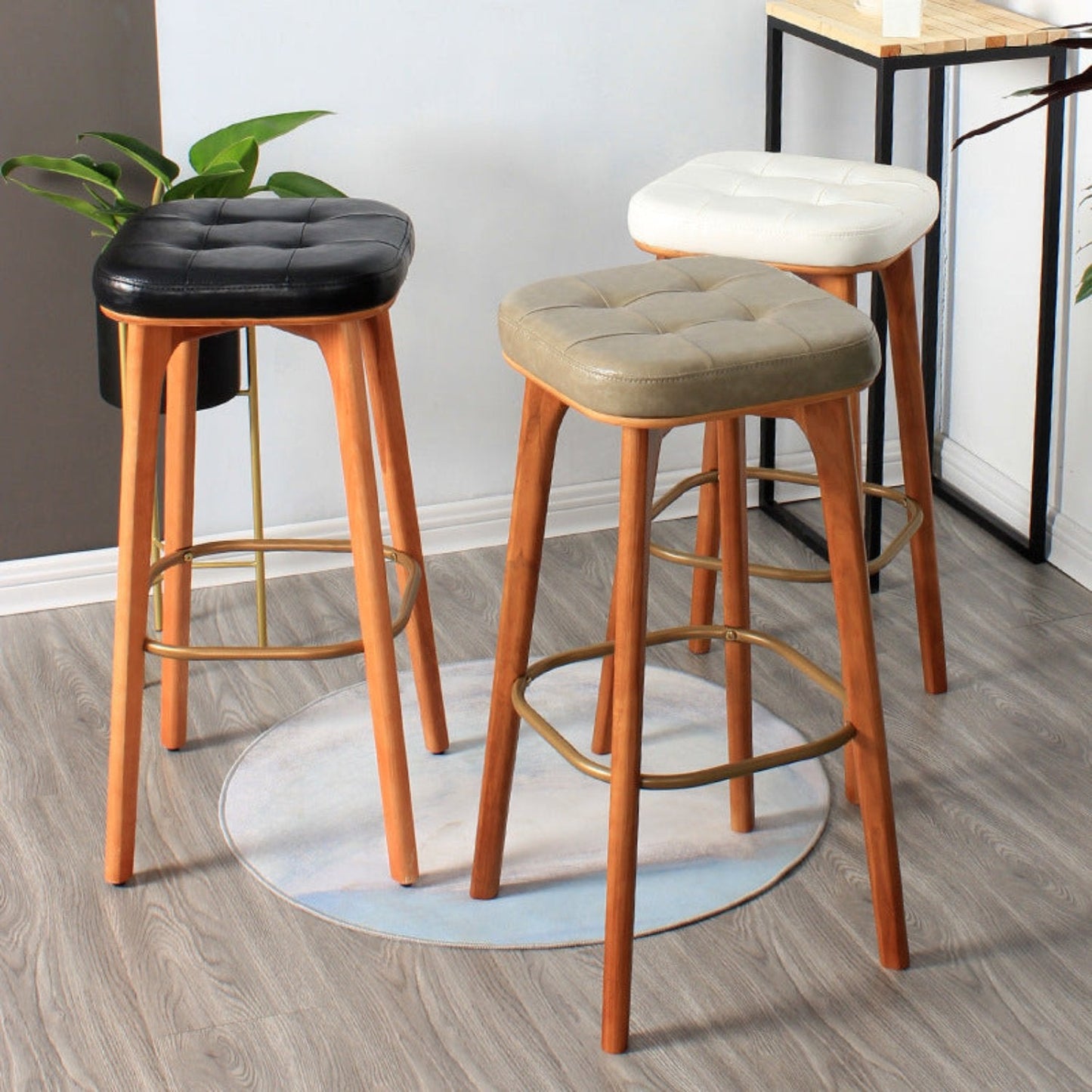 Classic Modern Industrial Bar Stools Set of 2