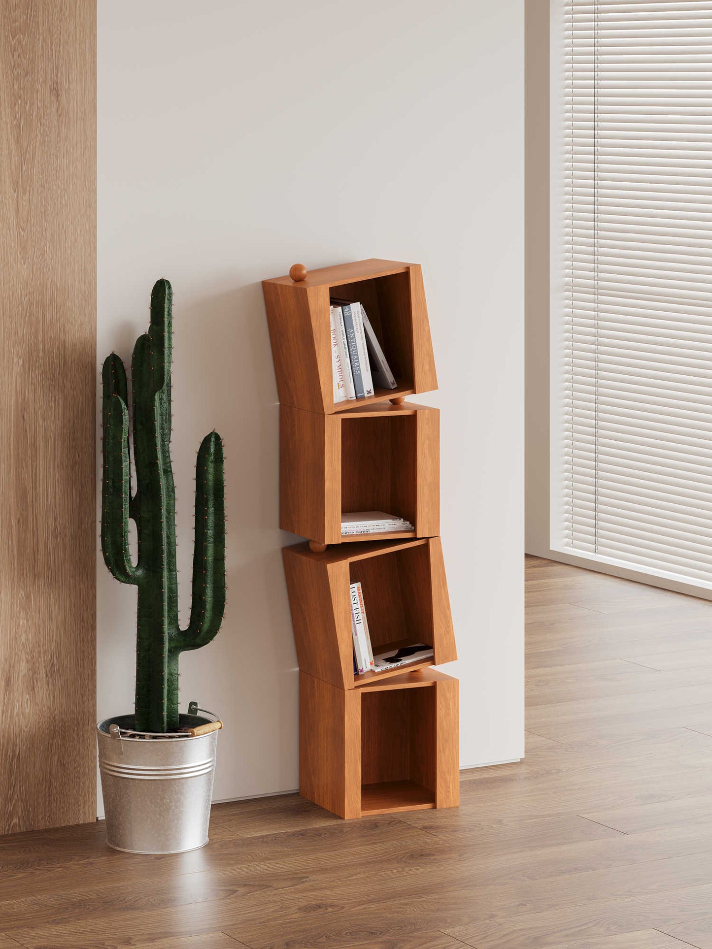 Solid Wood Irregular Creative Combination Floor-Standing Book Shelf