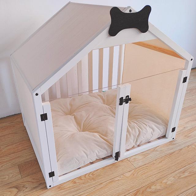 Solid Wood Modern Dog Crate, Premium Wooden Dog,Gift Cushion Covers