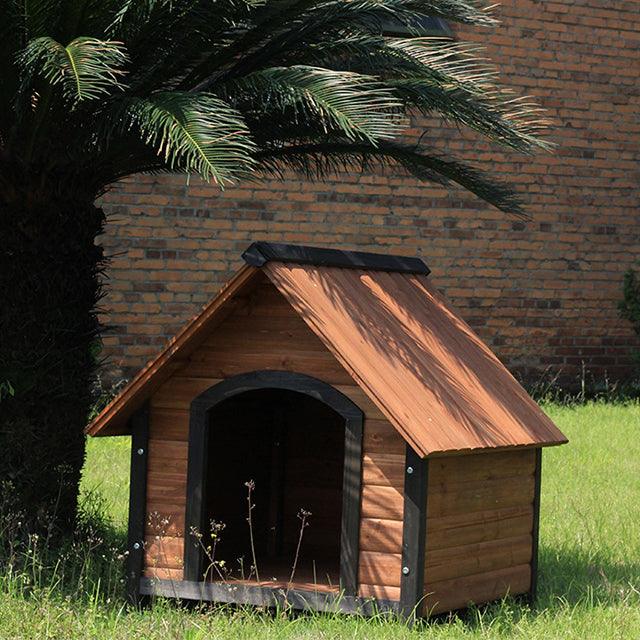 Outdoor Solid Wood Dog House with Adjustable Foot Pad,Weatherproof