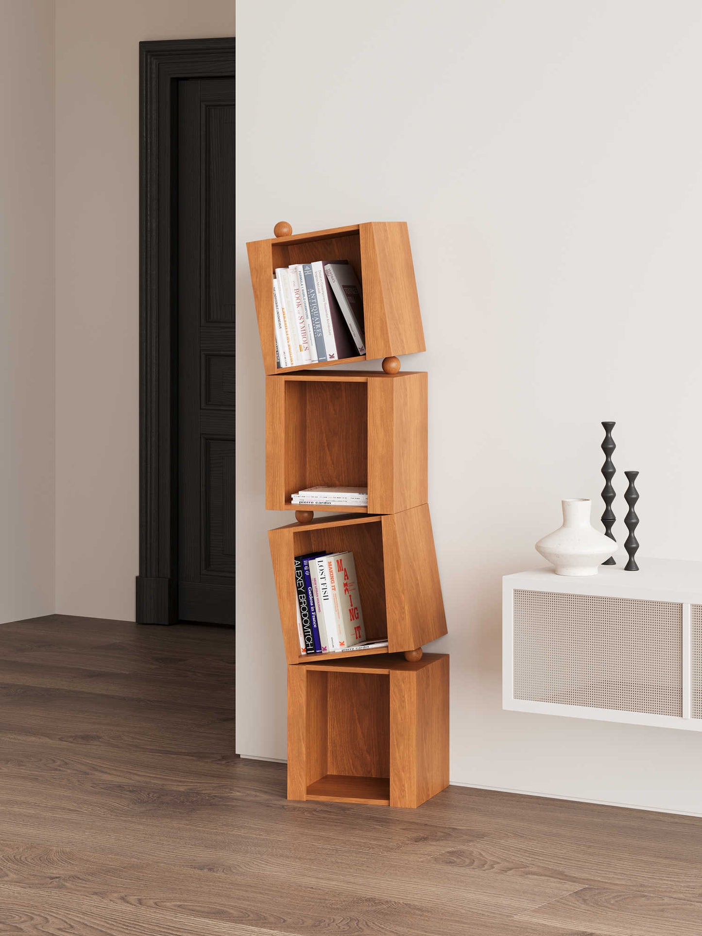 Solid Wood Irregular Creative Combination Floor-Standing Book Shelf