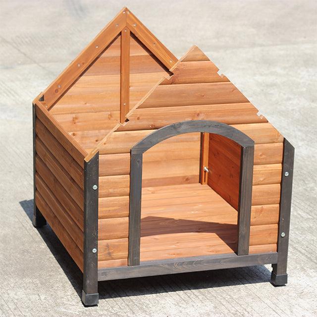 Outdoor Solid Wood Dog House with Adjustable Foot Pad,Weatherproof