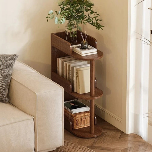 Solid Wood Sofa Side Table Storage Cabinet