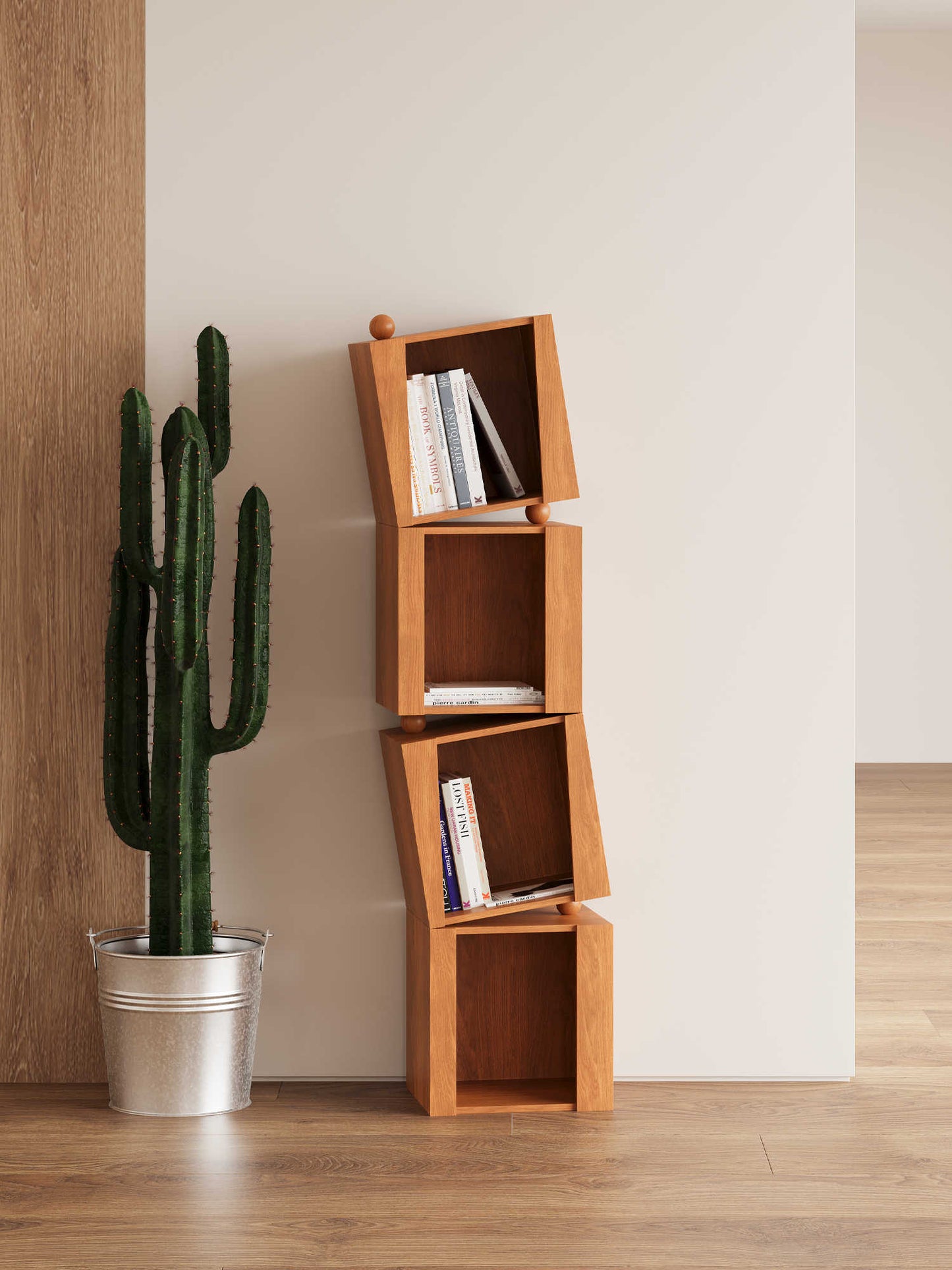 Solid Wood Irregular Creative Combination Floor-Standing Book Shelf