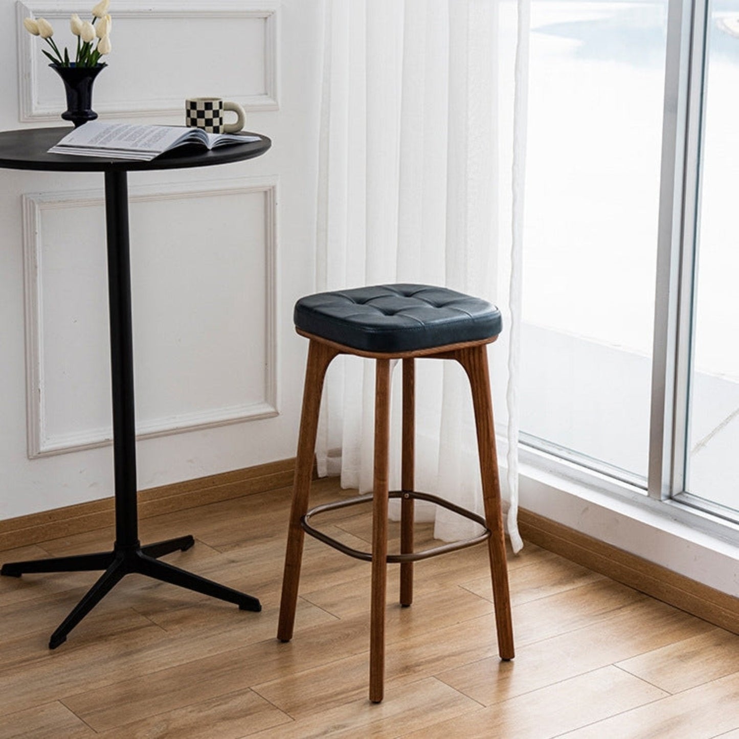 Classic Modern Industrial Bar Stools Set of 2