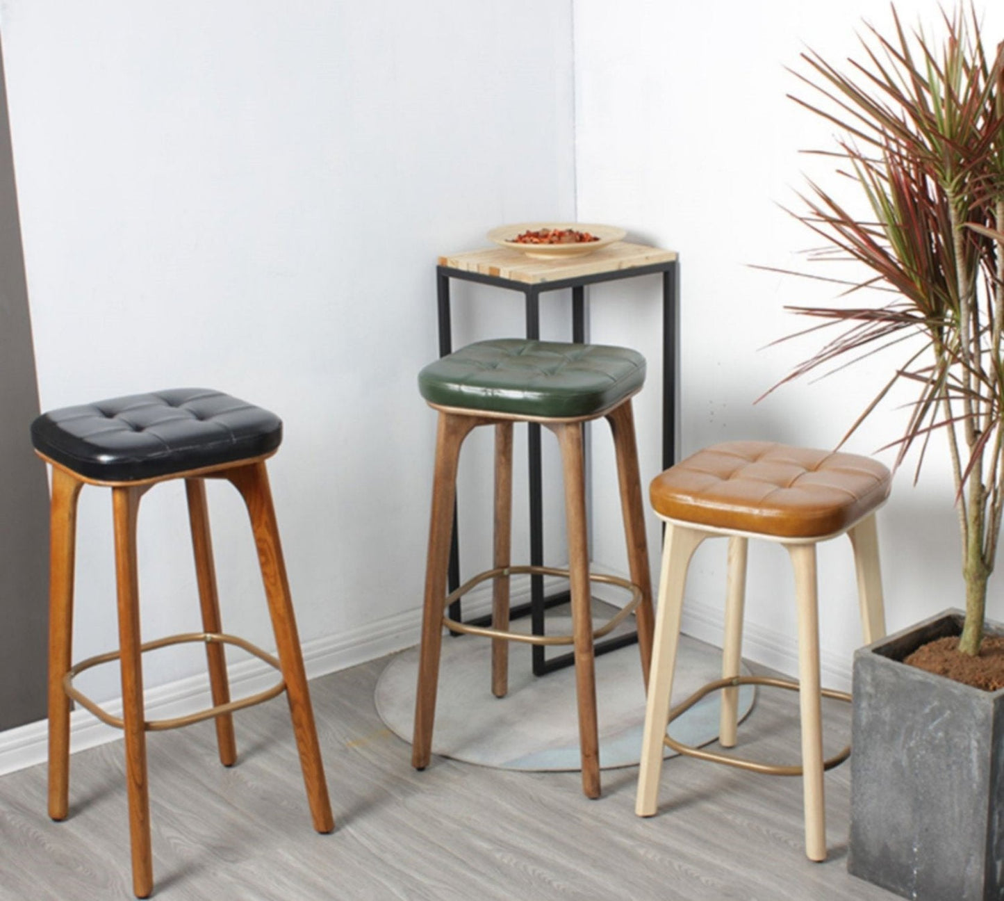 Classic Modern Industrial Bar Stools Set of 2