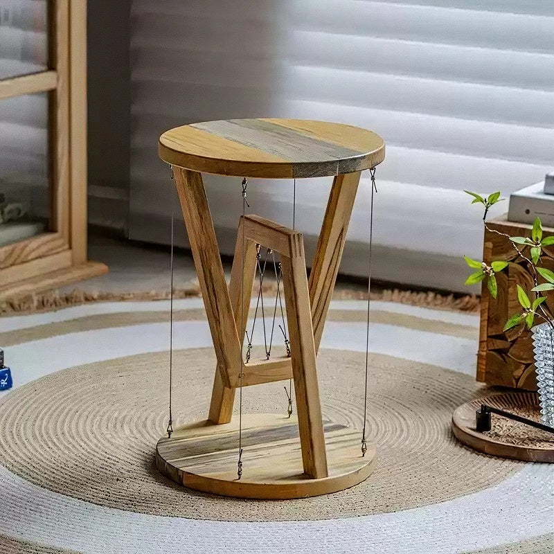 Solid Wood Anti-Gravity Floating Round Side Table