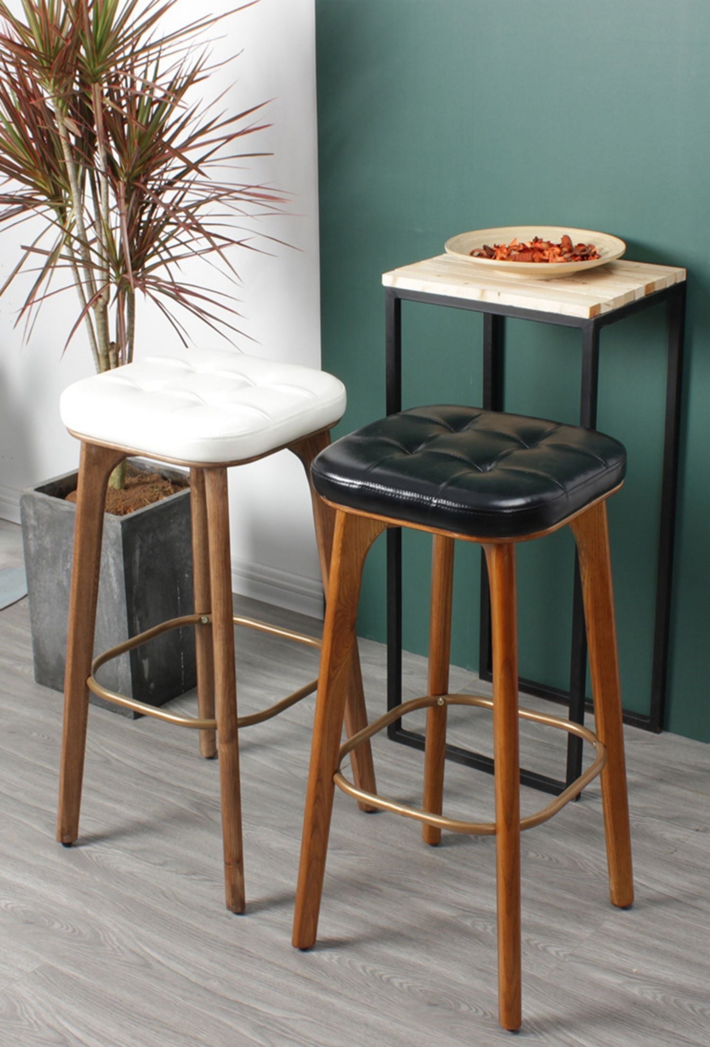 Classic Modern Industrial Bar Stools Set of 2