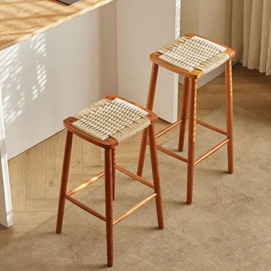 Rattan Woven High Stool,Set of 2