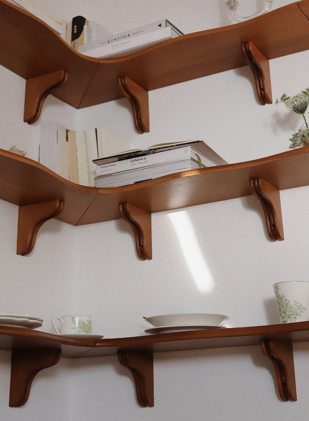 Petal Teak Wall Shelf