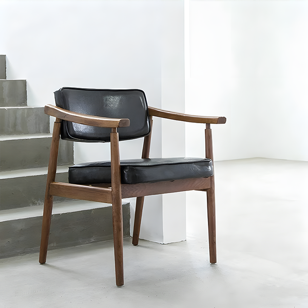 Wooden Dining Chair, Modern Dining Chair, Upholstered Back Dining Chair, Dining Chair With Arms, Lounge Chair