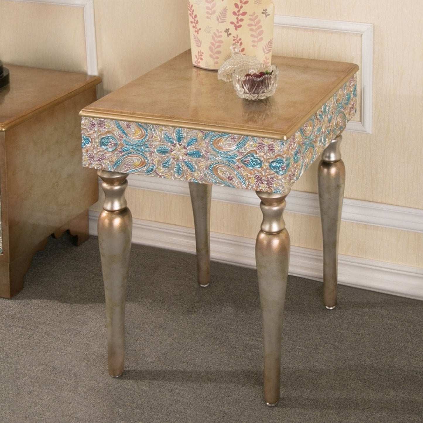 Vintage End Table | Antique End Table | Square Side Table