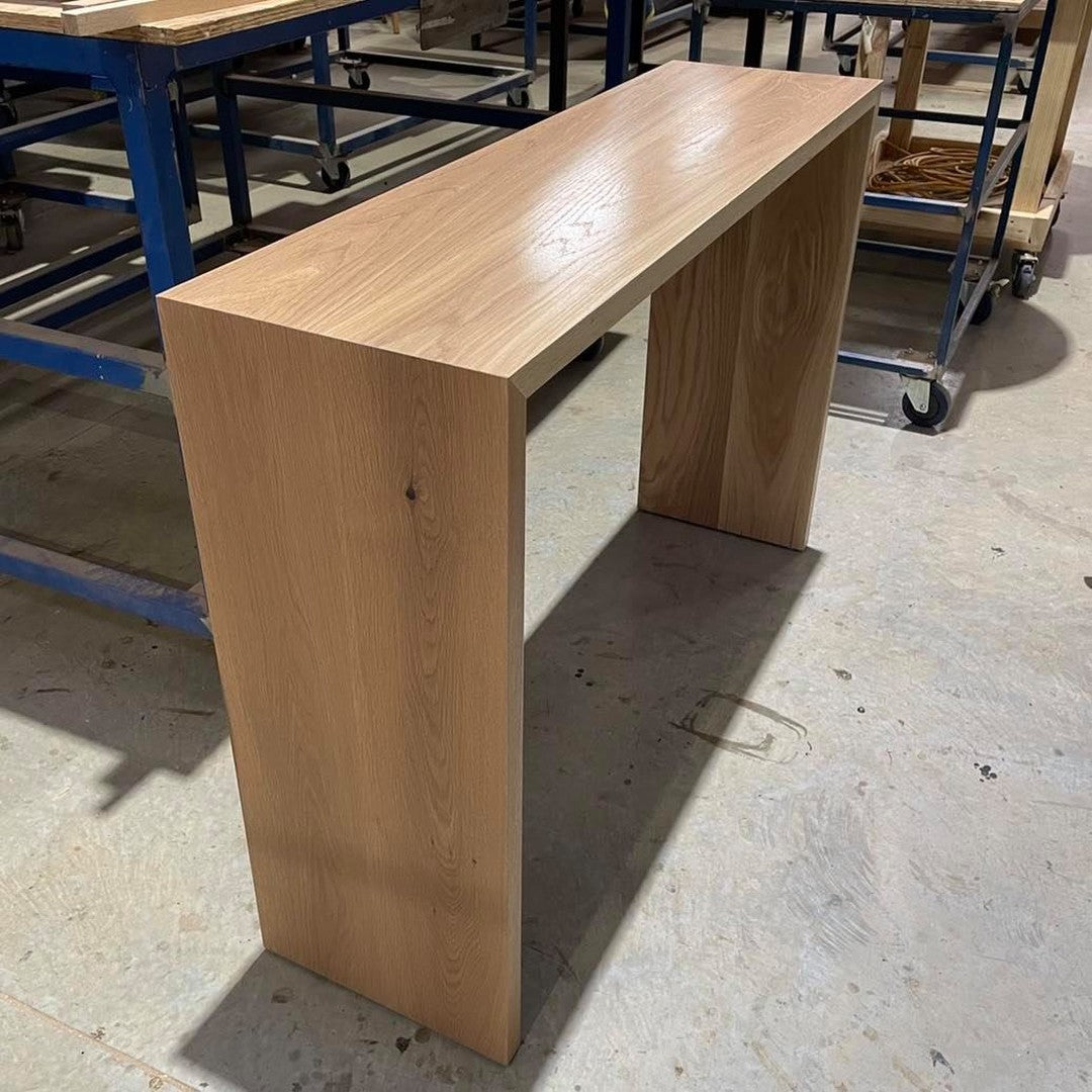 Modern Waterfall Console Table, Modern Wood Entry Table, TV Console,White Oak