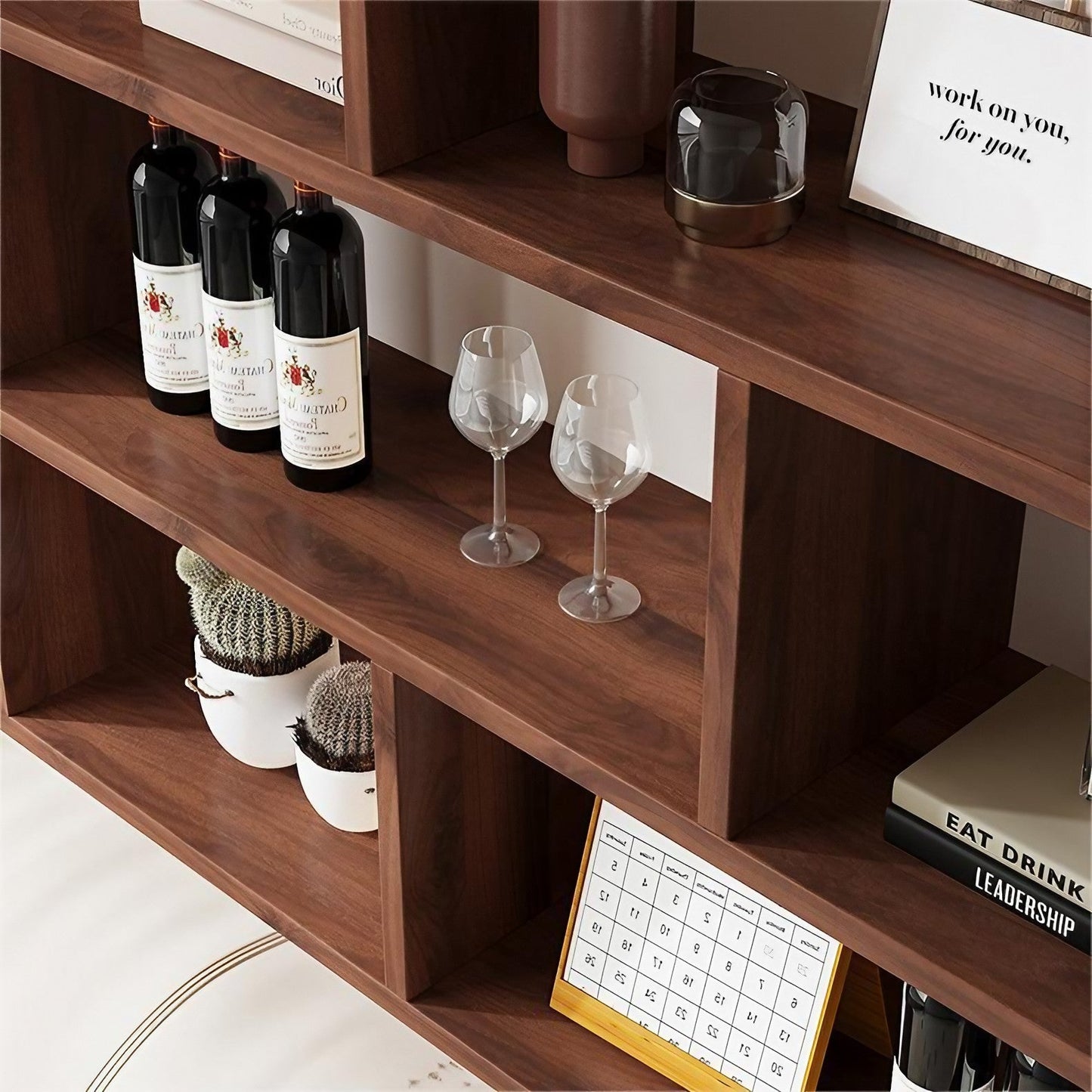 3-Tier Solid Wood Wall Mounted Bookshelf,Wine Rack,Cup Storage Rack,Wall Hanging Display