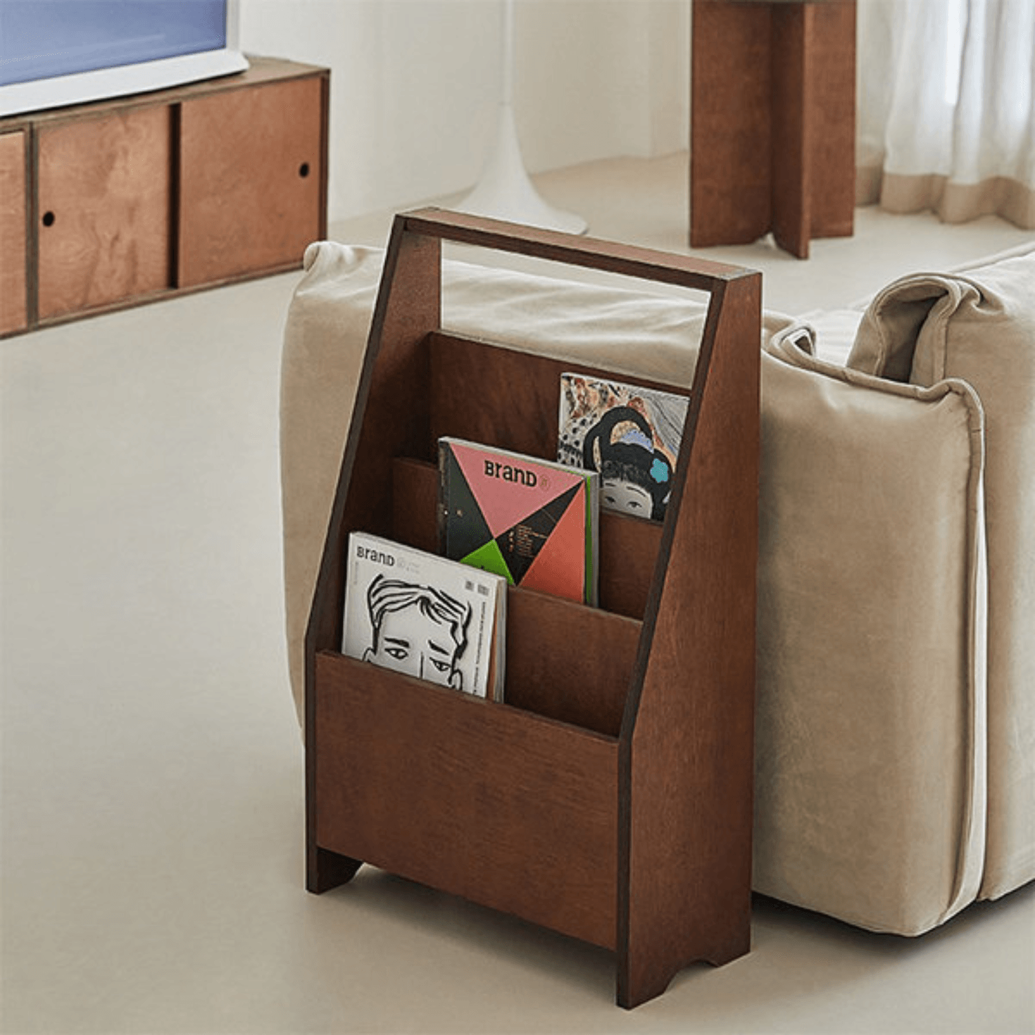 Colorful Magazine Rack Walnut Color Magazine Rack – Woodartdeal