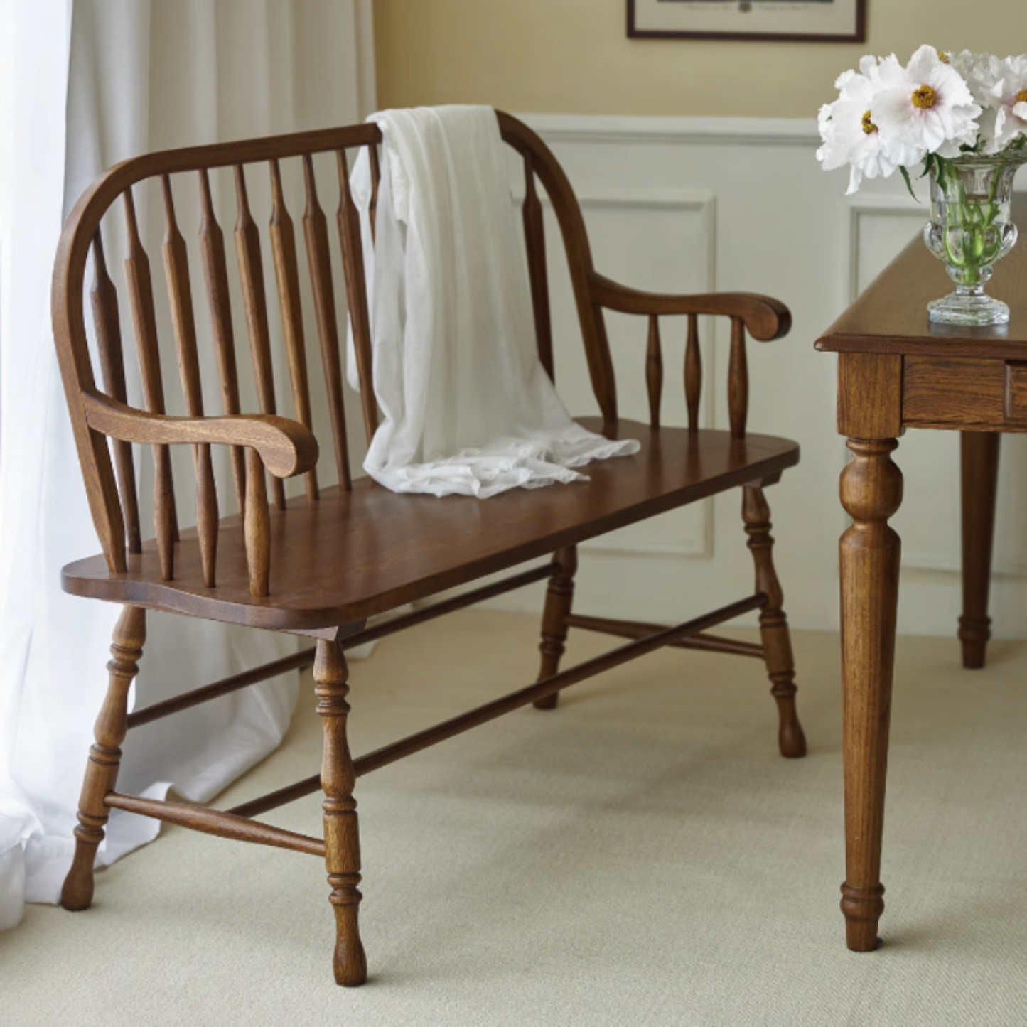 Oak Wood Double Windsor Chair