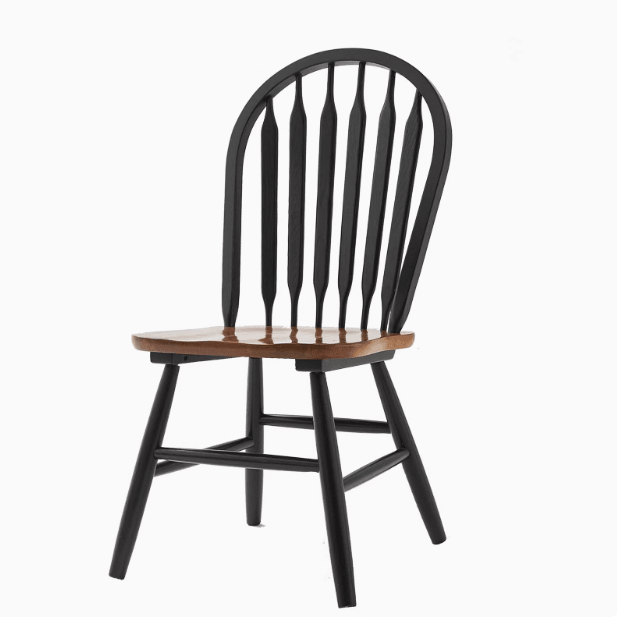 Oak Wood Windsor Back Side Chair for Home - Set of 2