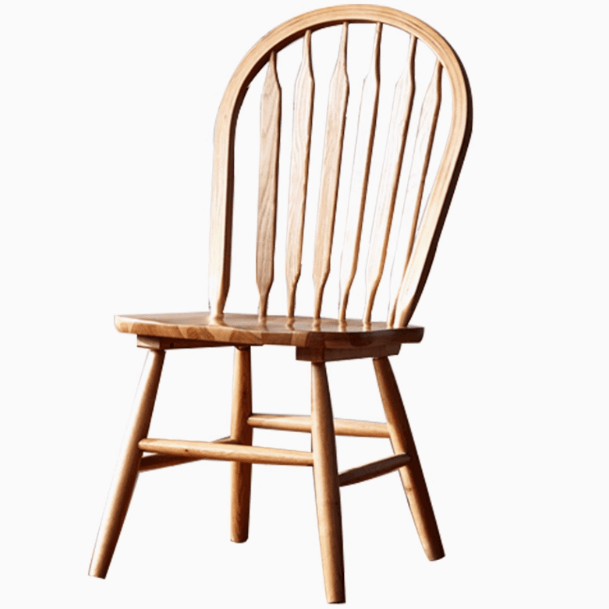 Oak Wood Windsor Back Side Chair for Home - Set of 2