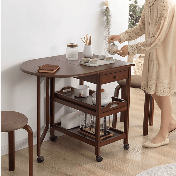 Mobile Coffee And Bar Cart Narrow Folding Table Foldable Cocktail Table