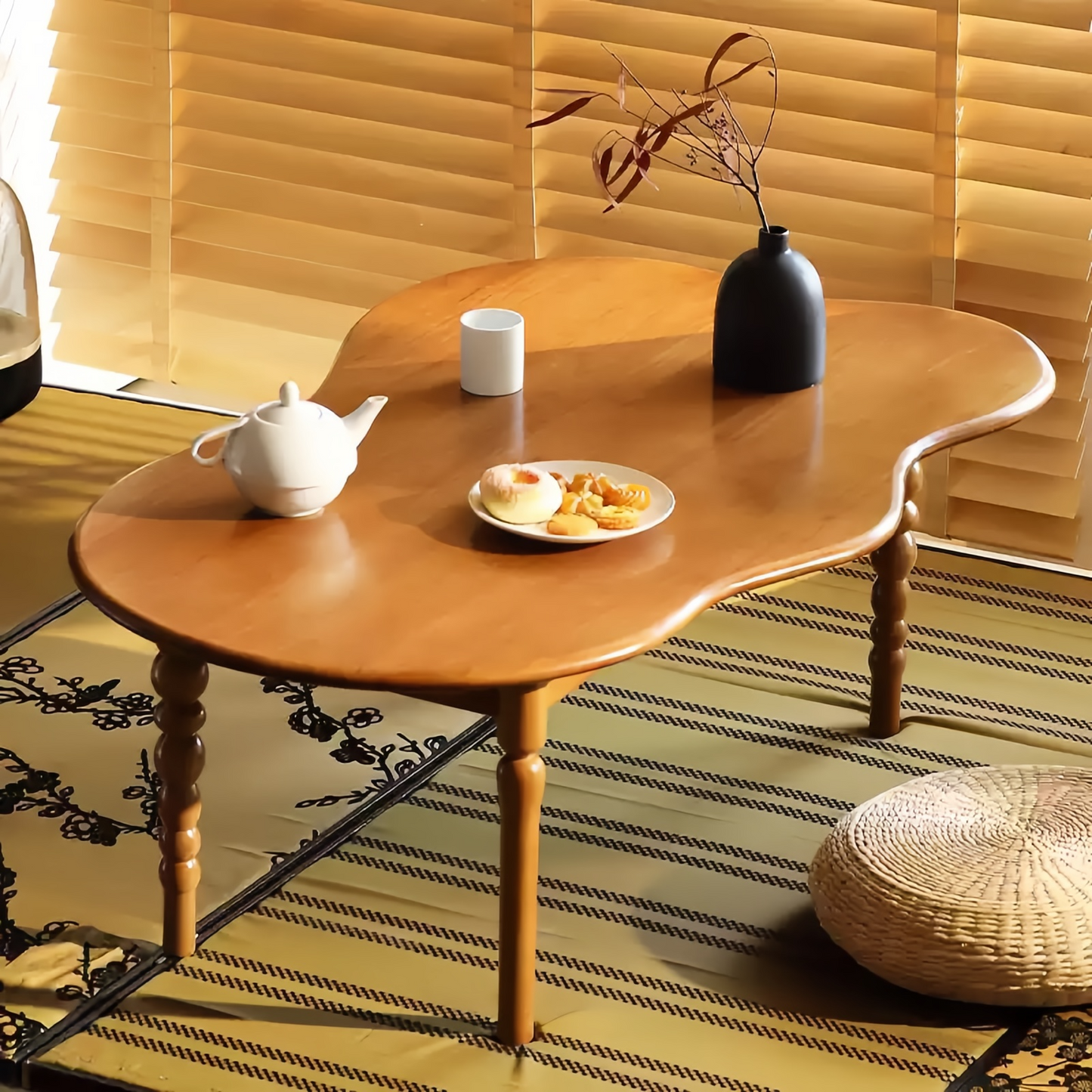 Rounded Edge Coffee Table In Living Room Wooden Sofa Table Living Tables