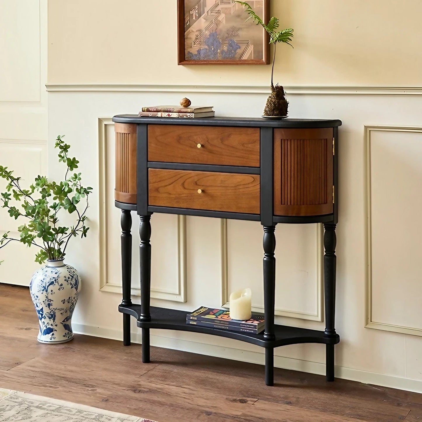 Luxury Solid Wood Antique Style Console Table Entryway Table Hallway Table Corridor Cabinet