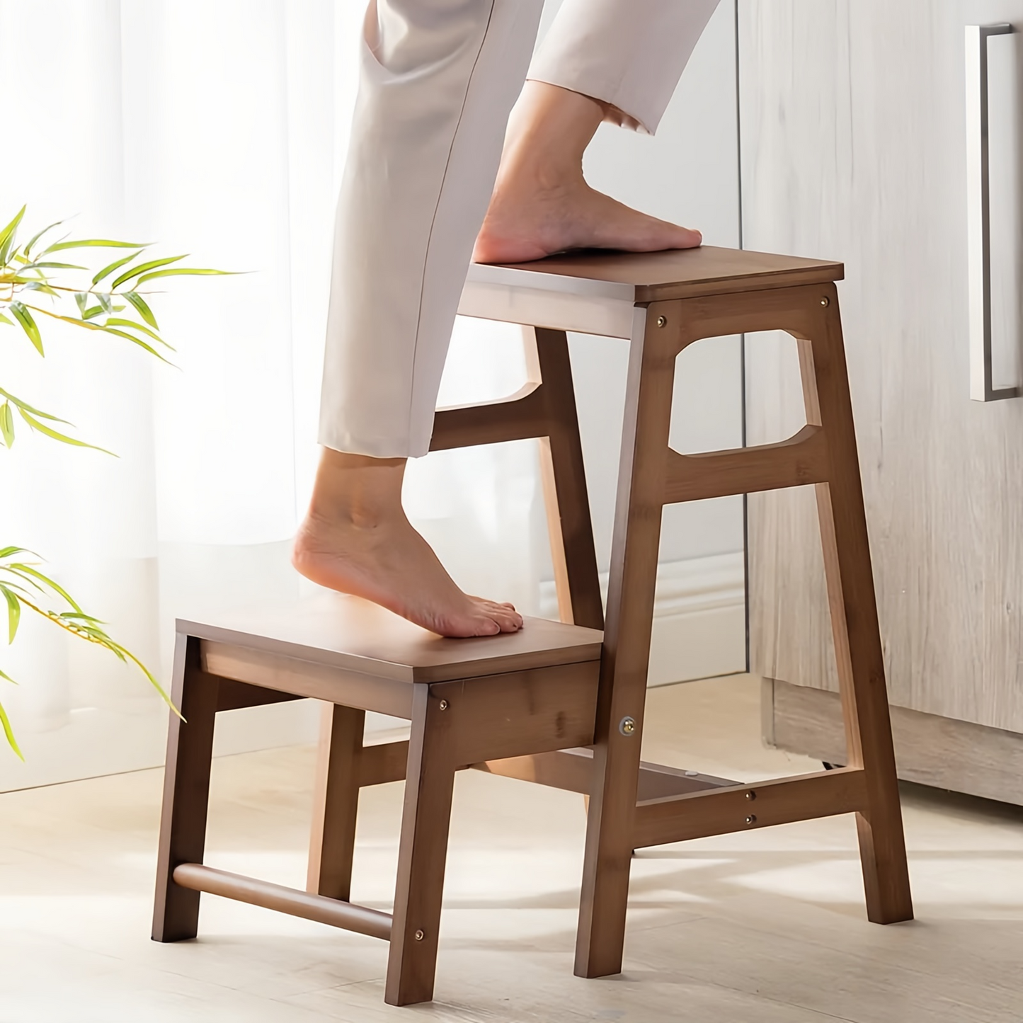 Foldable Stool Portable 2 Step Collapsible Stool Wide Folding Counter Stools