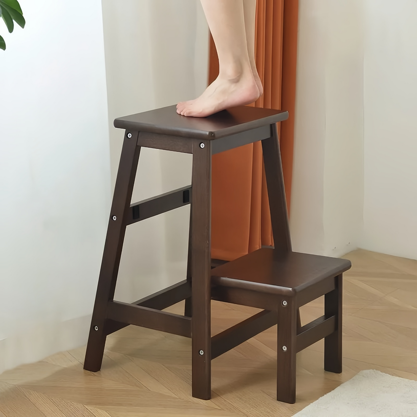 Wooden Portable Step Two Step Kitchen Stool Step Stool Step Ladder