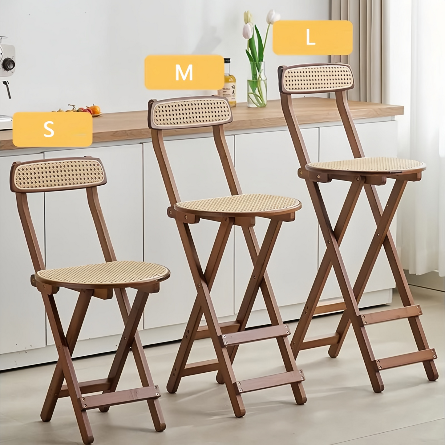 Bamboo Vintage Stools Folding Counter Stools Counter Height Stools With Backs