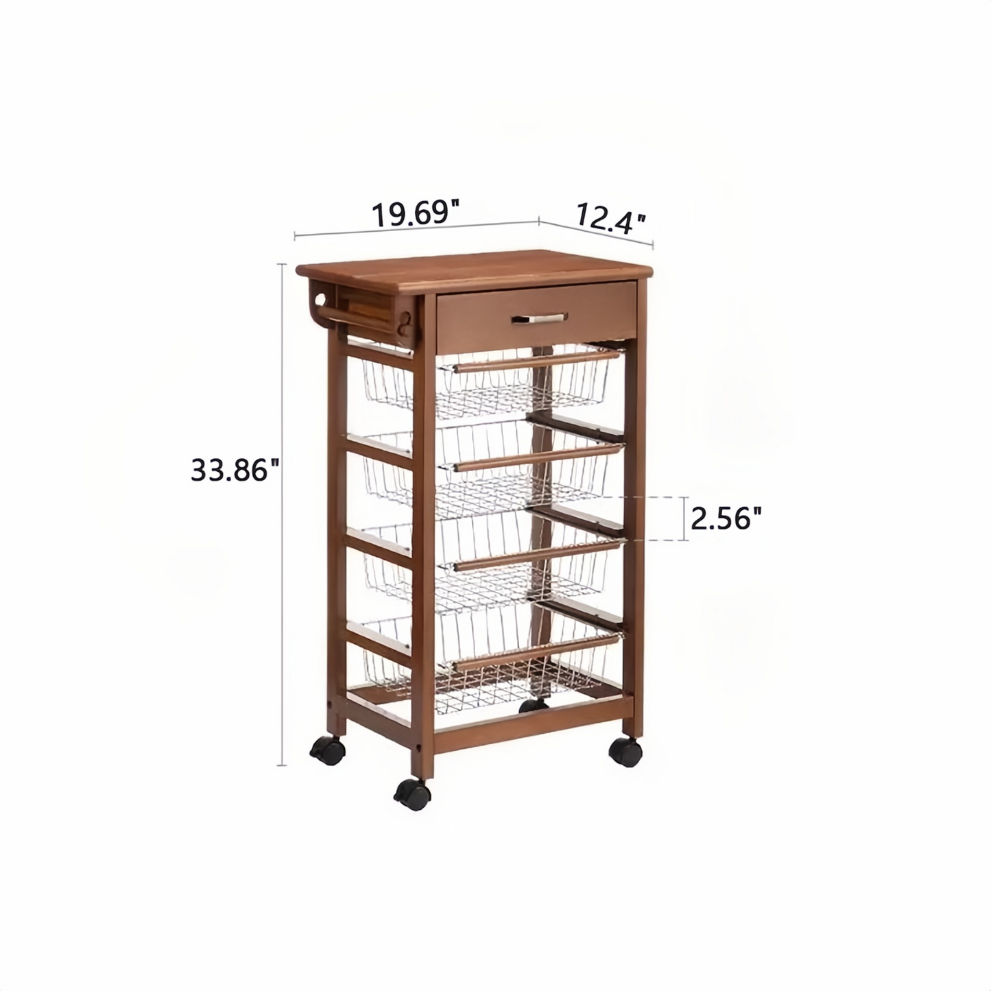 5 Tier Storage Kitchen Cart On Wheels Snack Rack Living Room Exterior Bar Cart