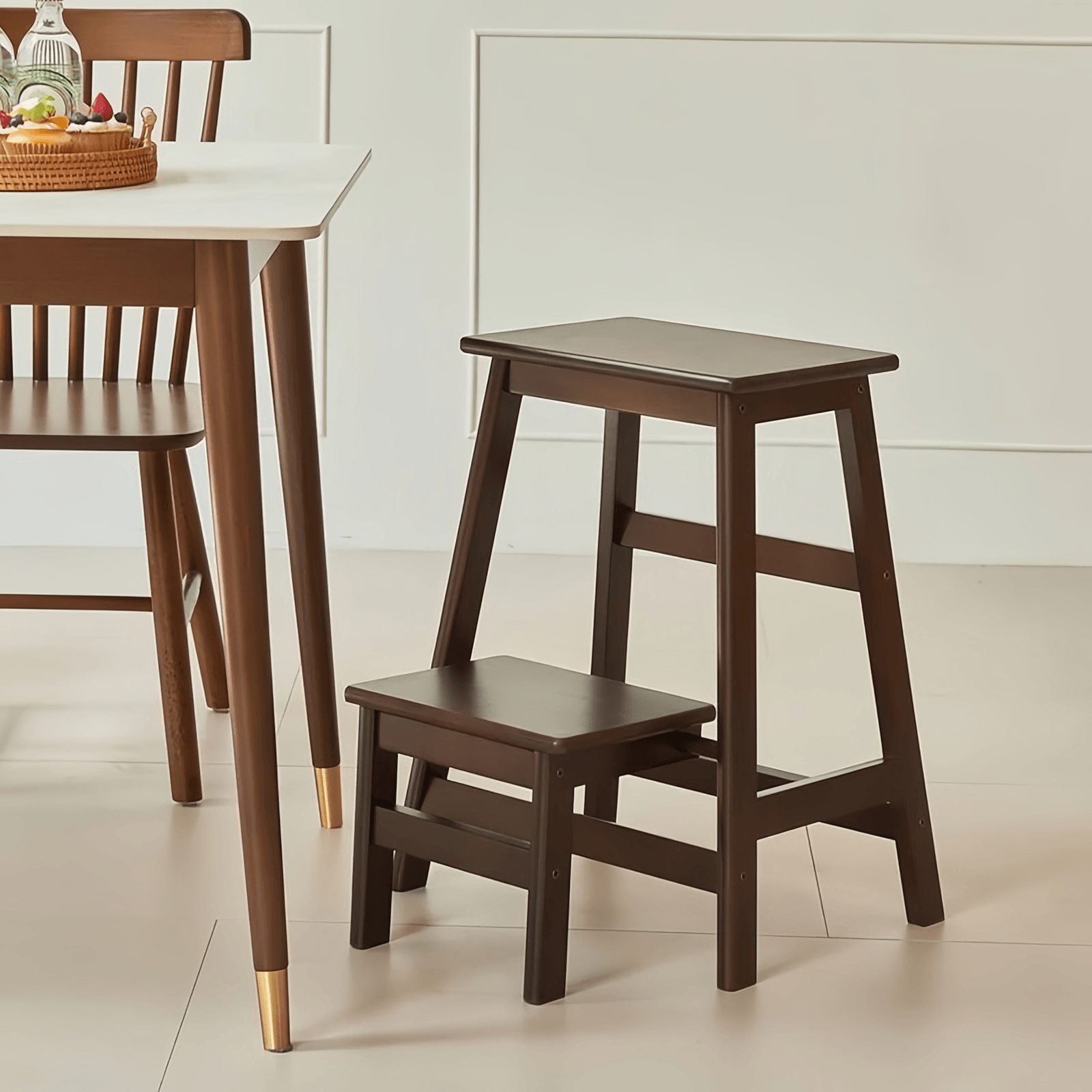 Wooden Two Step Kitchen Stool – Woodartdeal
