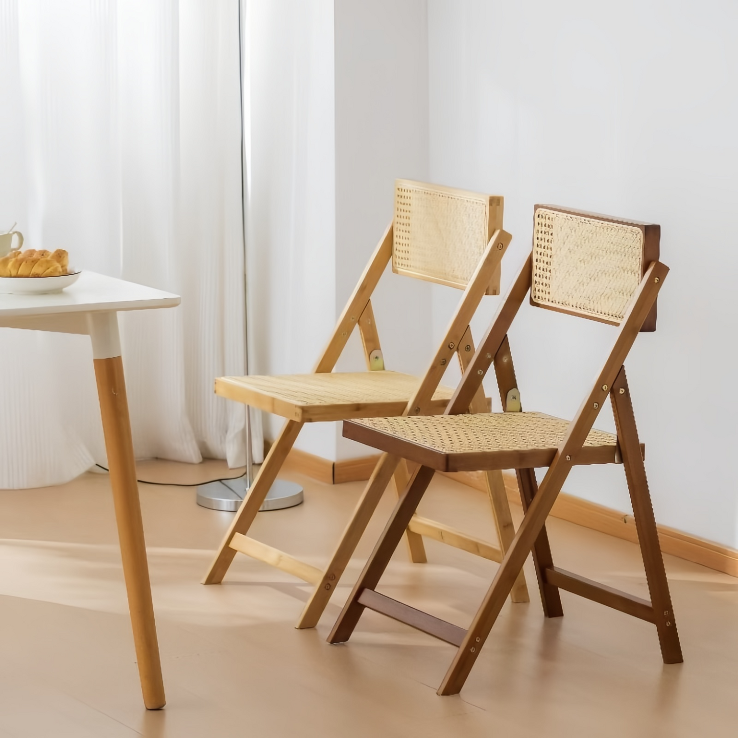 Foldable Bamboo Chairs Folding Dinette Chairs Collapsible Dining Chairs