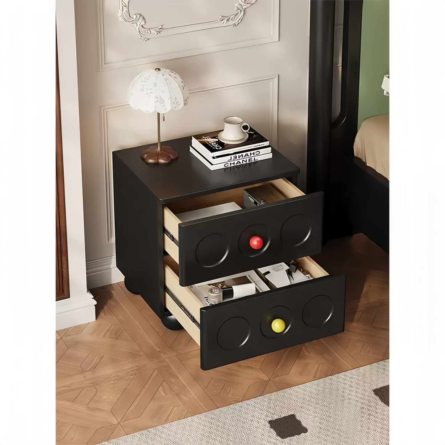 Nightstand With Drawers Side Tables For Bedroom Wooden Bedside Stand