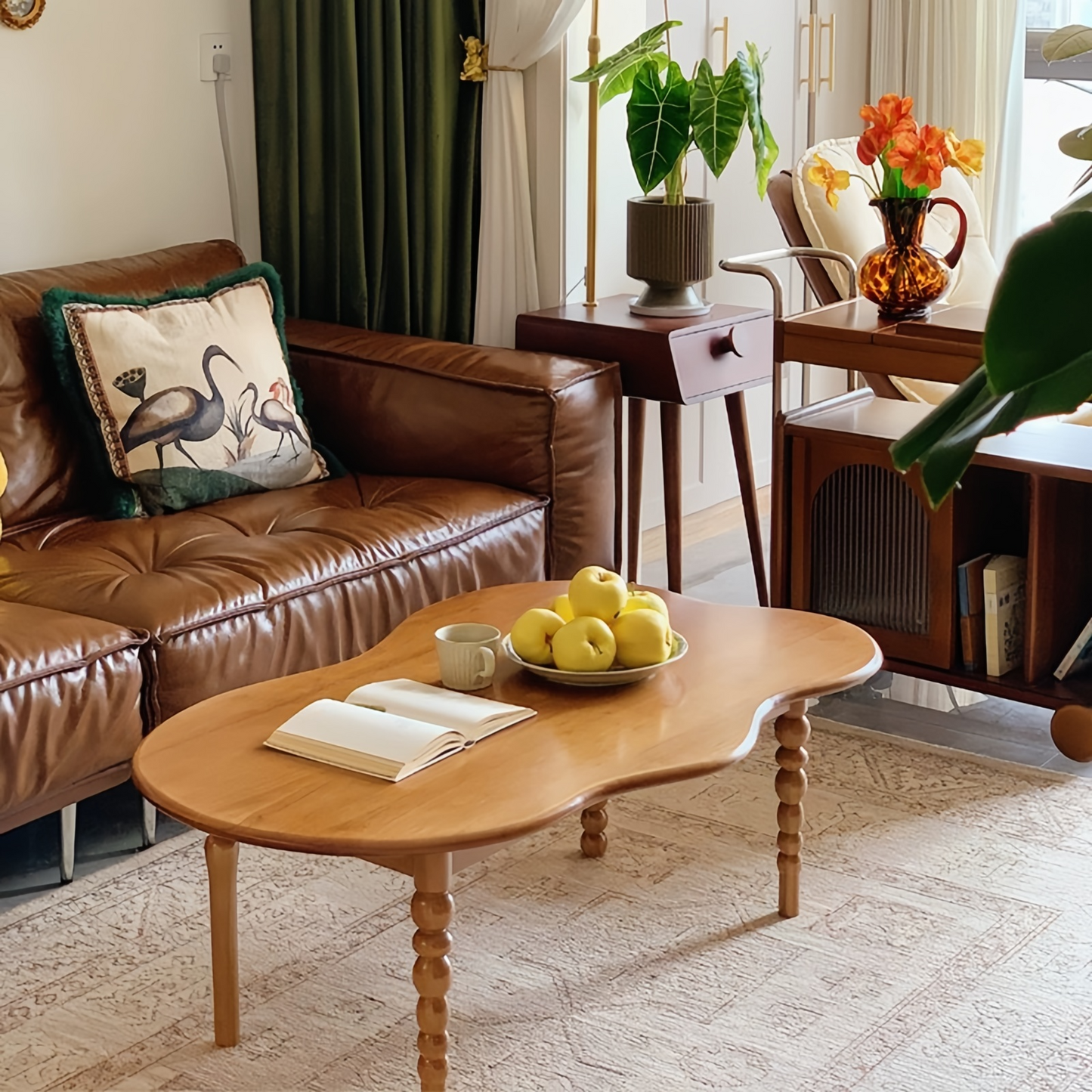 Rounded Edge Coffee Table In Living Room Wooden Sofa Table Living Tables