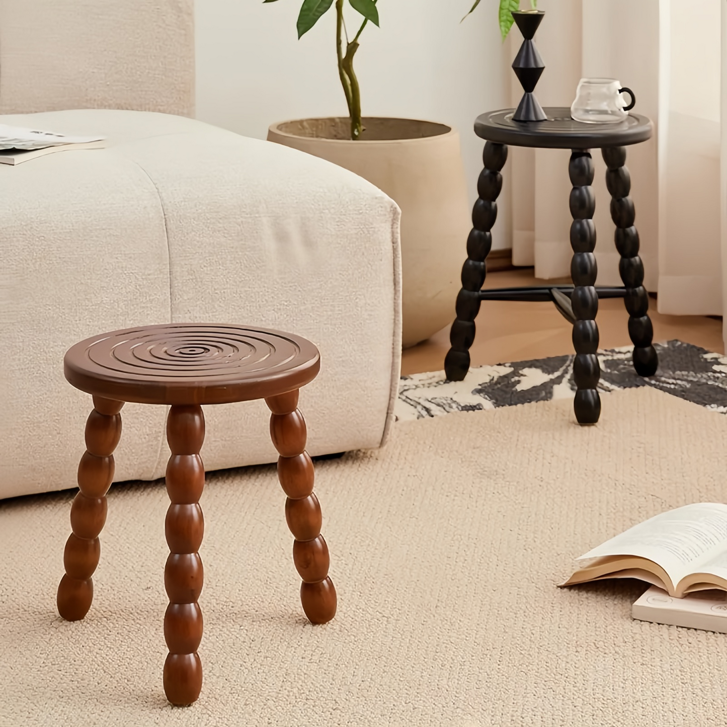 Small Round Side Table Reclaimed Wood Coffee Table Short Wooden Stool