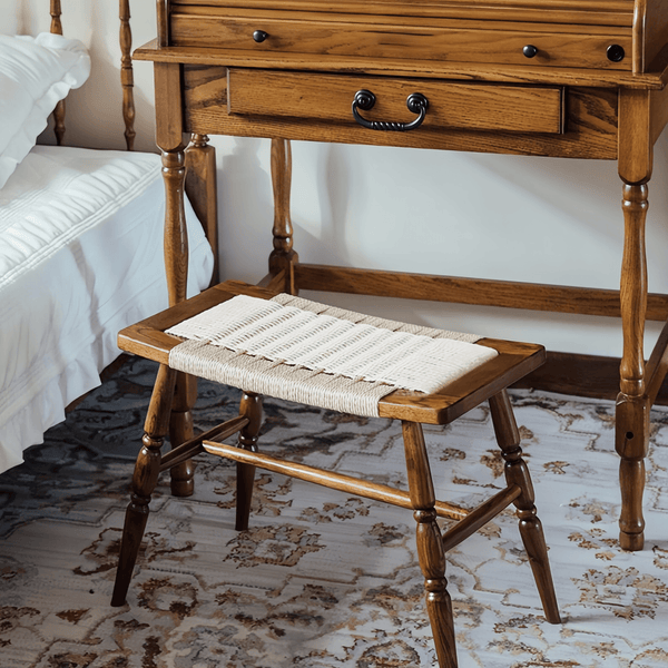 Vintage Wooden Bedroom Bench Small Entryway Bench Stool Vanity Chair