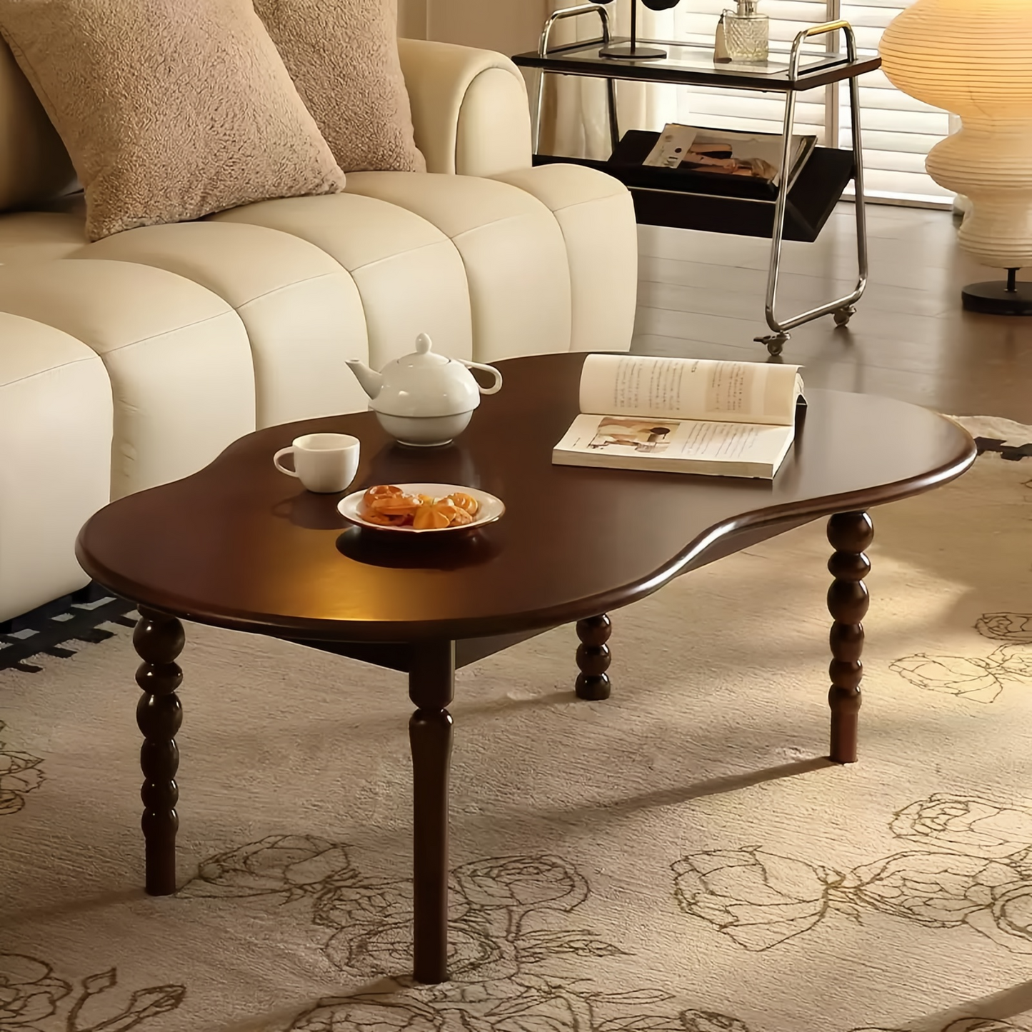 Rounded Edge Coffee Table In Living Room Wooden Sofa Table Living Tables