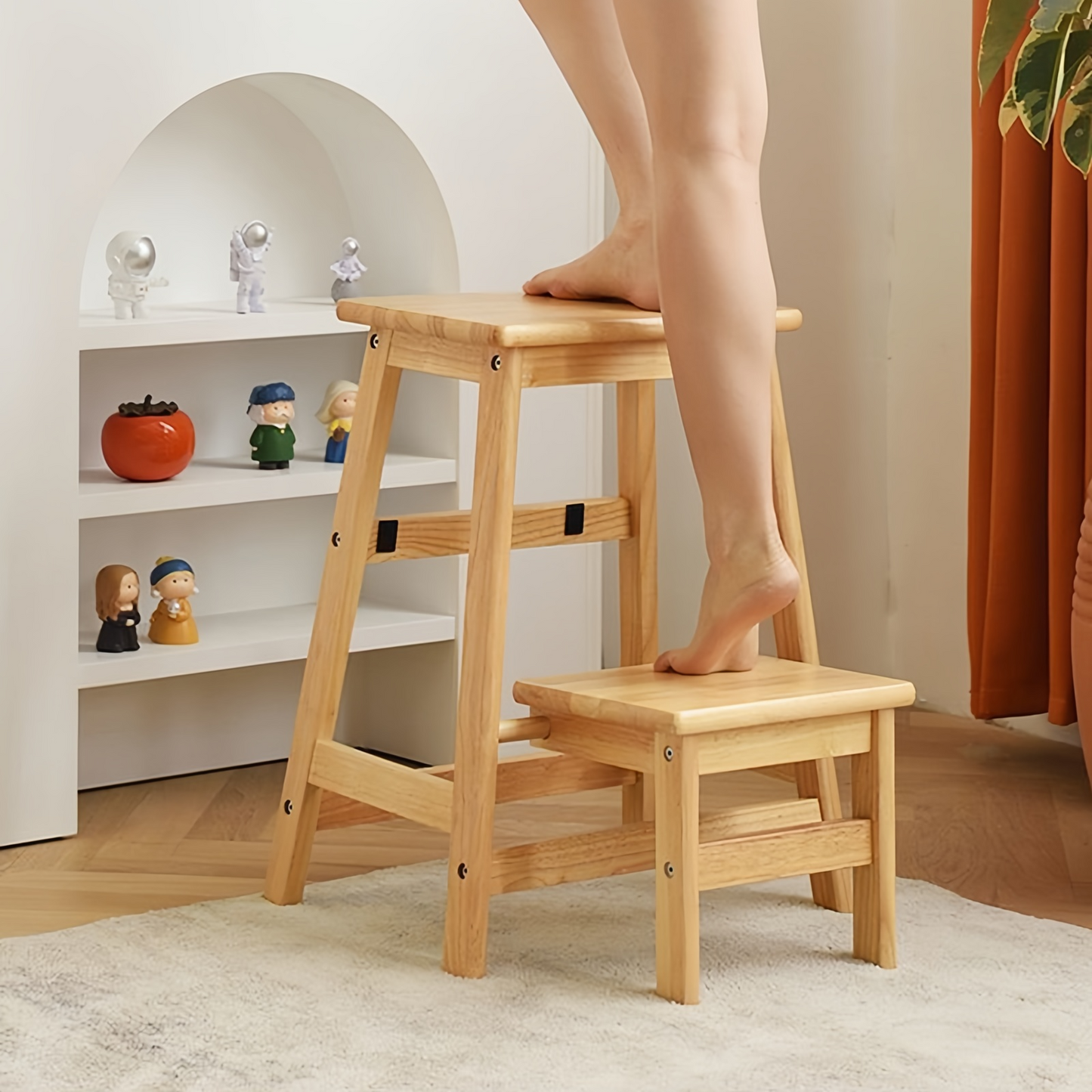 Wooden Portable Step Two Step Kitchen Stool Step Stool Step Ladder